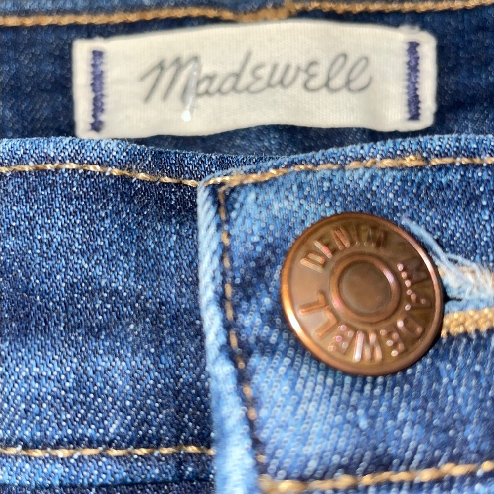 Madewell Classic Blue Denim Jeans. 10” high rise. Skinny. Dark Wash. Size 25T - Picture 5 of 10